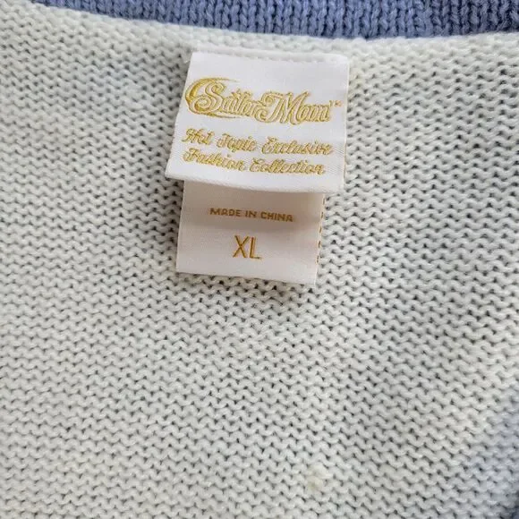 Sailor Moon Hot Topic Cardigan XL School Uniform Moon Sceptor Brooch Sweater - Picture 6 of 11